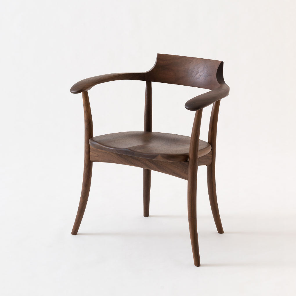 CRESCENT Armchair (Wooden seat, Walnut)