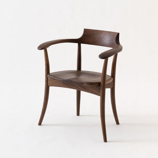 CRESCENT Armchair (Wooden seat, Walnut)